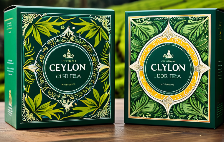 Ceylon Tea Packaging**

"Close-up shot of beautifully designed packaging for Ceylon tea, showcasing traditional Sri Lankan motifs. The packaging features elegant fonts in both English and Russian. Background: A lush tea plantation in the highlands. fully clothed, safe for work, appropriate content, professional product photography, high quality."

**